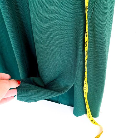 ZARA dark green v-neck dress 1/2 flutter sleeves L - Picture 3 of 5